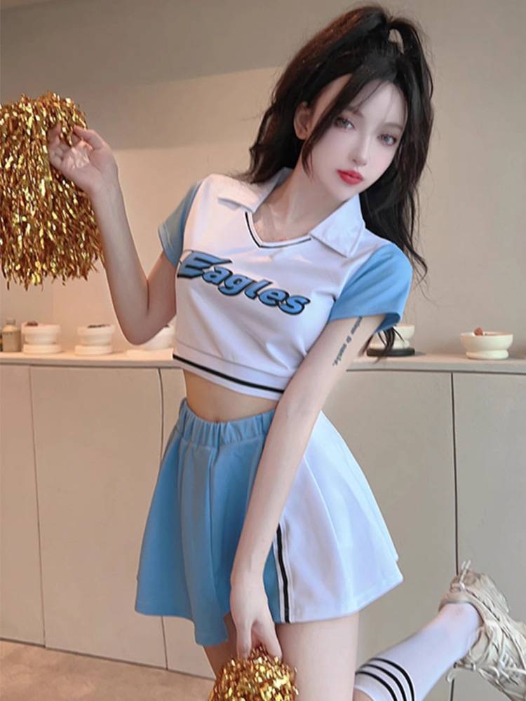 The new women's group cheerleader cheerleading performance service jazz dance student sports meeting performance clothing