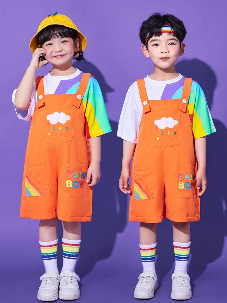 Liuyi Children's Ts. Show Playing Kindergarten Better Back Pants Cute Rainbow Elementary School Games La La team performance service