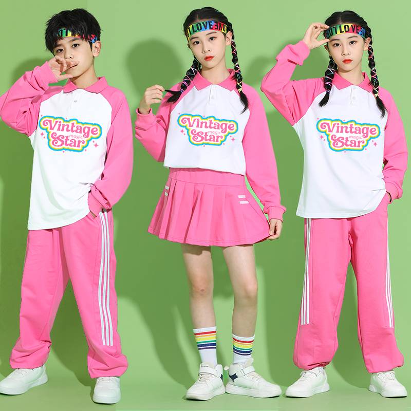 Children's cheerleading team performing clothing cheerleading exercise meeting performance service class service team autumn long sleeves