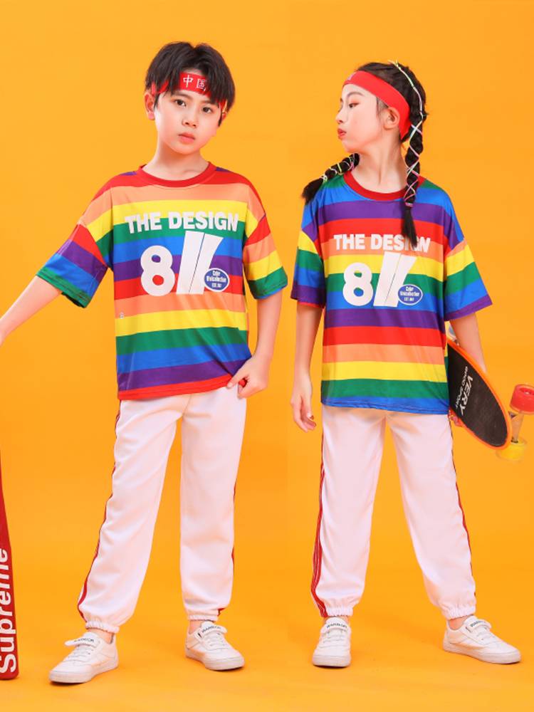 Children's Children's La Team Performance Services Kindergarten Primary School Games Lala Radio Rainbow Performance Clothing