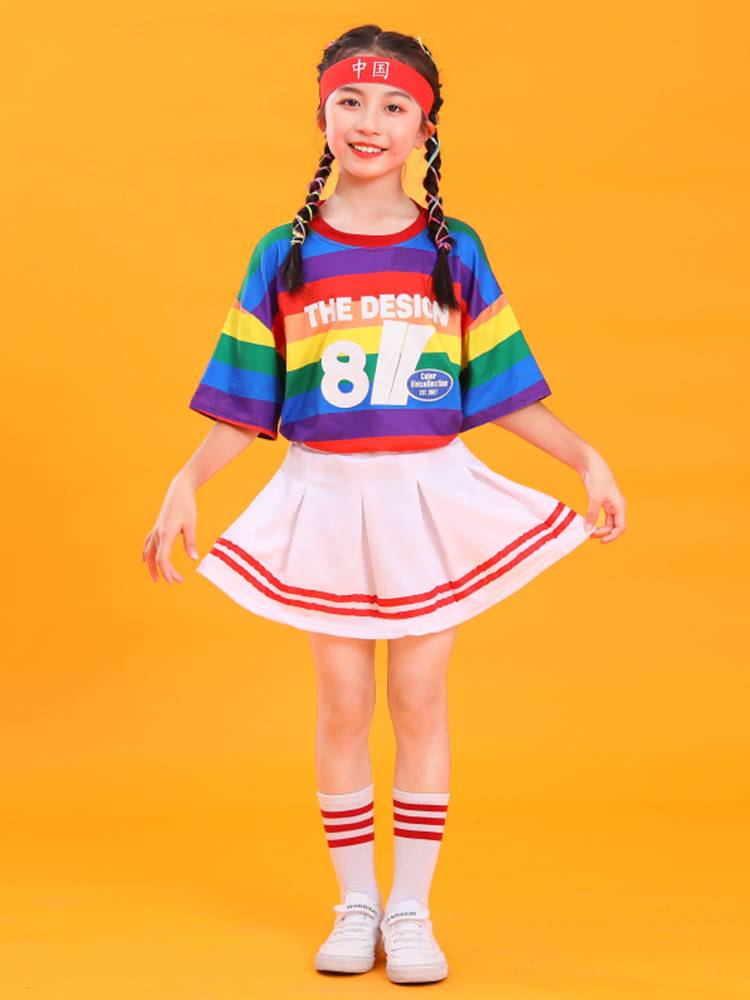 Children's Children's La Team Performance Services Kindergarten Primary School Games Lala Radio Rainbow Performance Clothing