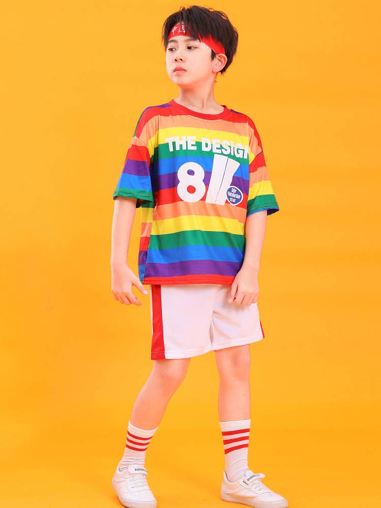 Children's Children's La Team Performance Services Kindergarten Primary School Games Lala Radio Rainbow Performance Clothing