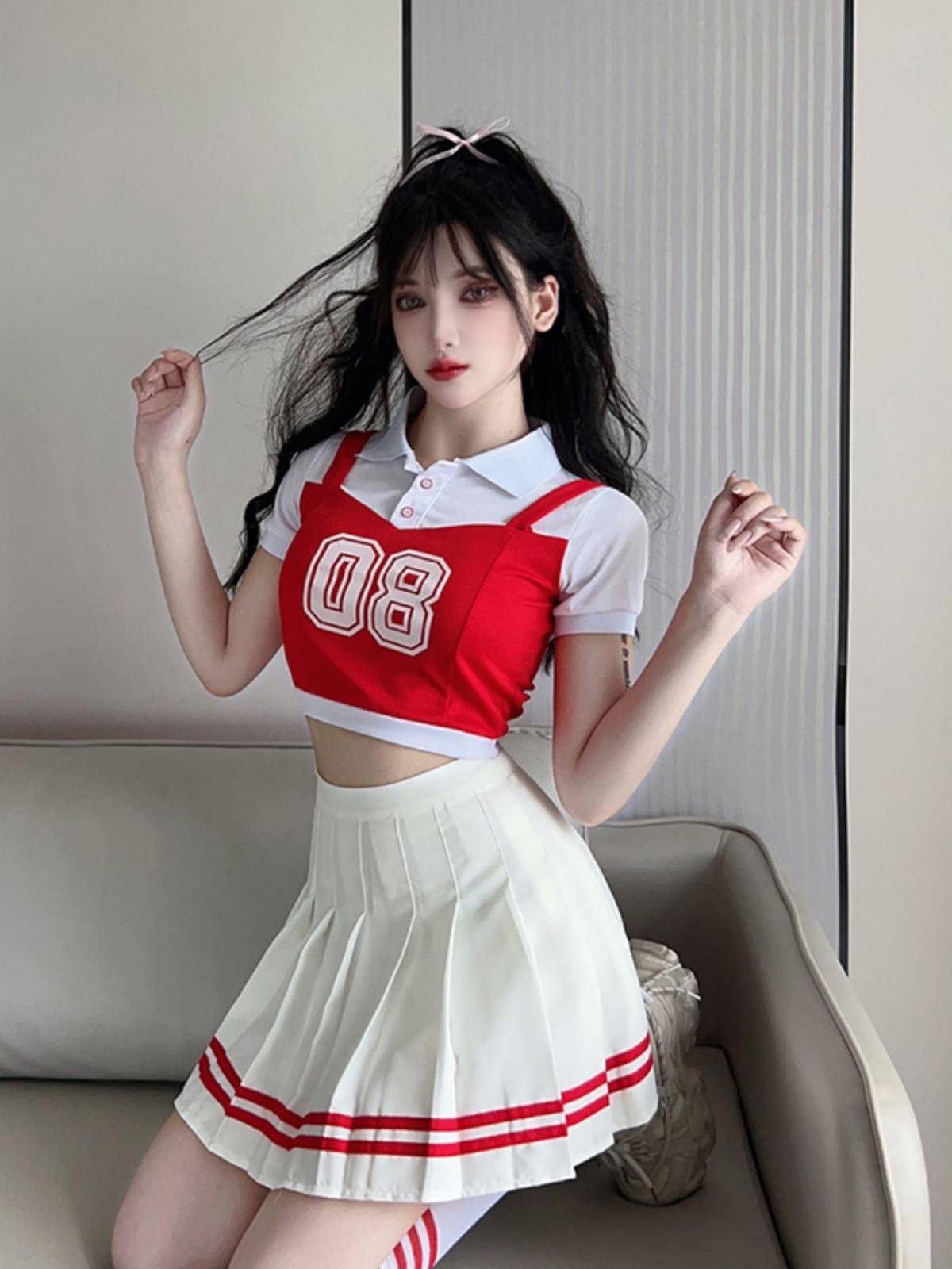 La La team clothing women's group adult football baby Lala cheerleading song performance dance bodybuilding suit