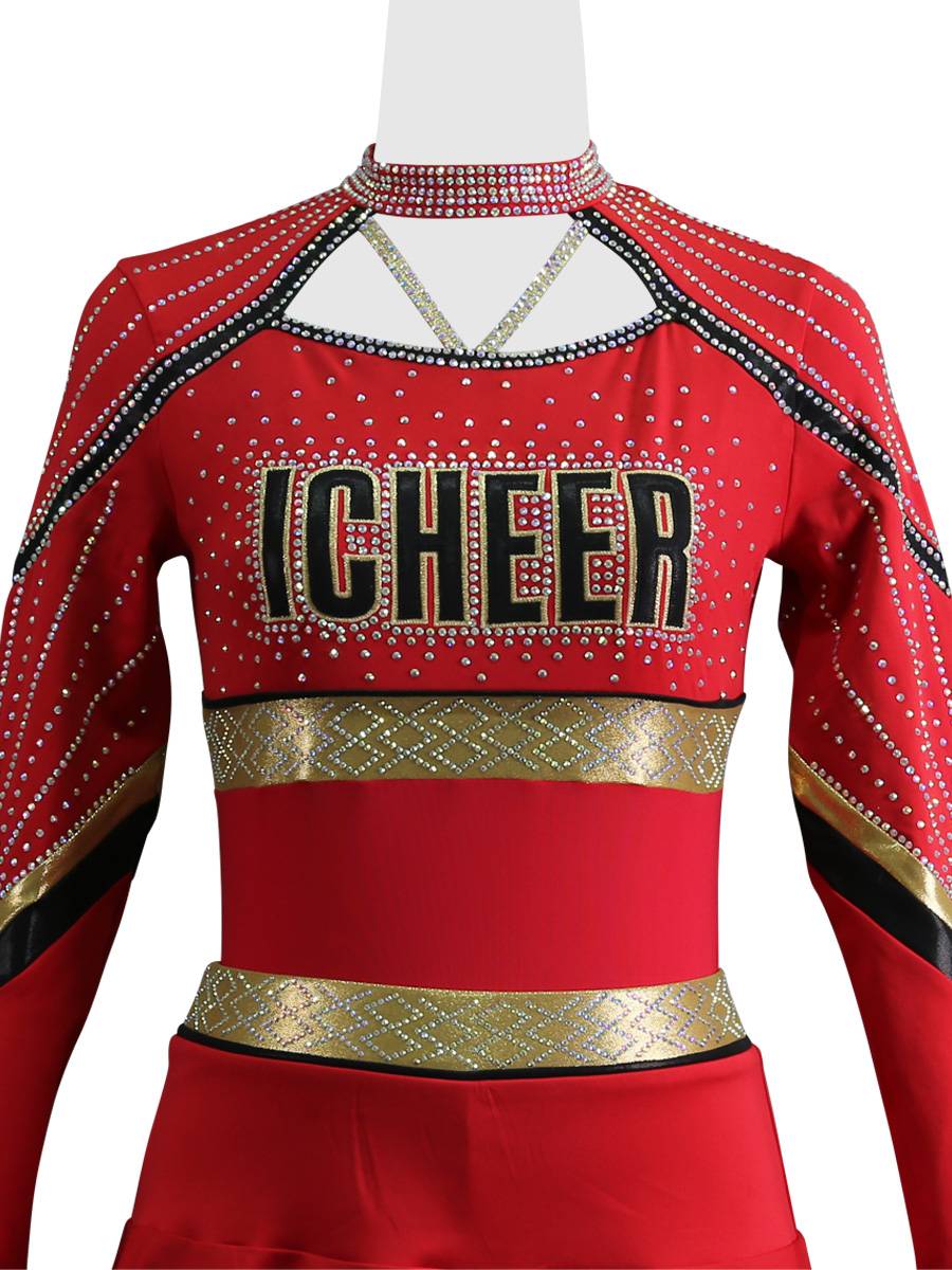 Factory custom flower ball la la la la la la lacaking primary and secondary school students cheerleading team children's performance sports meeting skirt