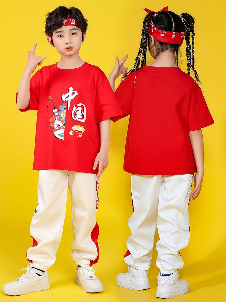 Chinese Red Guo Chao Student La La Team Games Performance Service Shelter Drum Hop Hop Hip -Hop Dance Troupe Sports Dance Performance Service