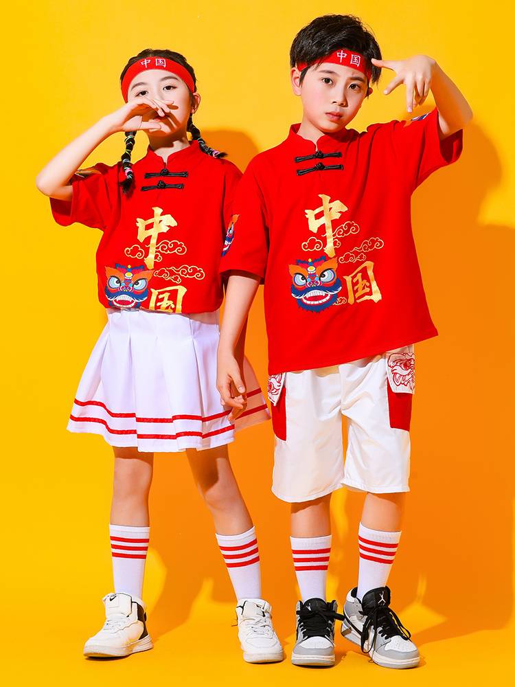 Primary school sports meeting cheerleader clothing Liuyi Children's street dance hip -hop tide kindergarten cheerleading performance service new