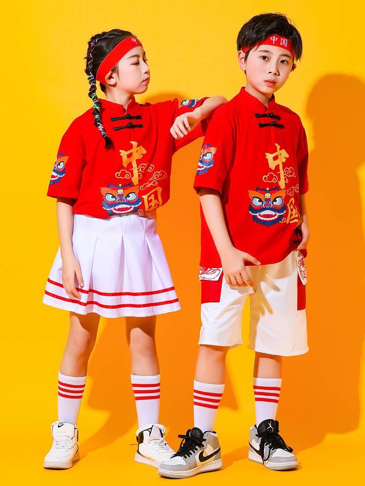 Primary school sports meeting cheerleader clothing Liuyi Children's street dance hip -hop tide kindergarten cheerleading performance service new