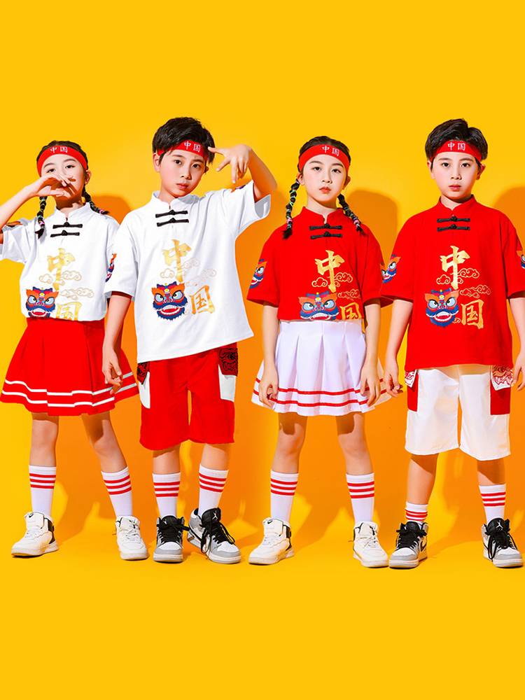 Primary school sports meeting cheerleader clothing Liuyi Children's street dance hip -hop tide kindergarten cheerleading performance service new