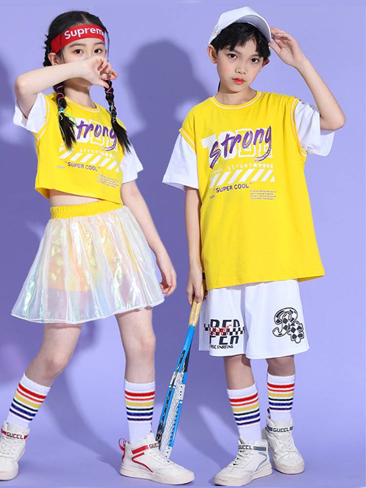 Summer new children's football baby cheerleader clothing Liuyi children's performance service cheerleading exercise service