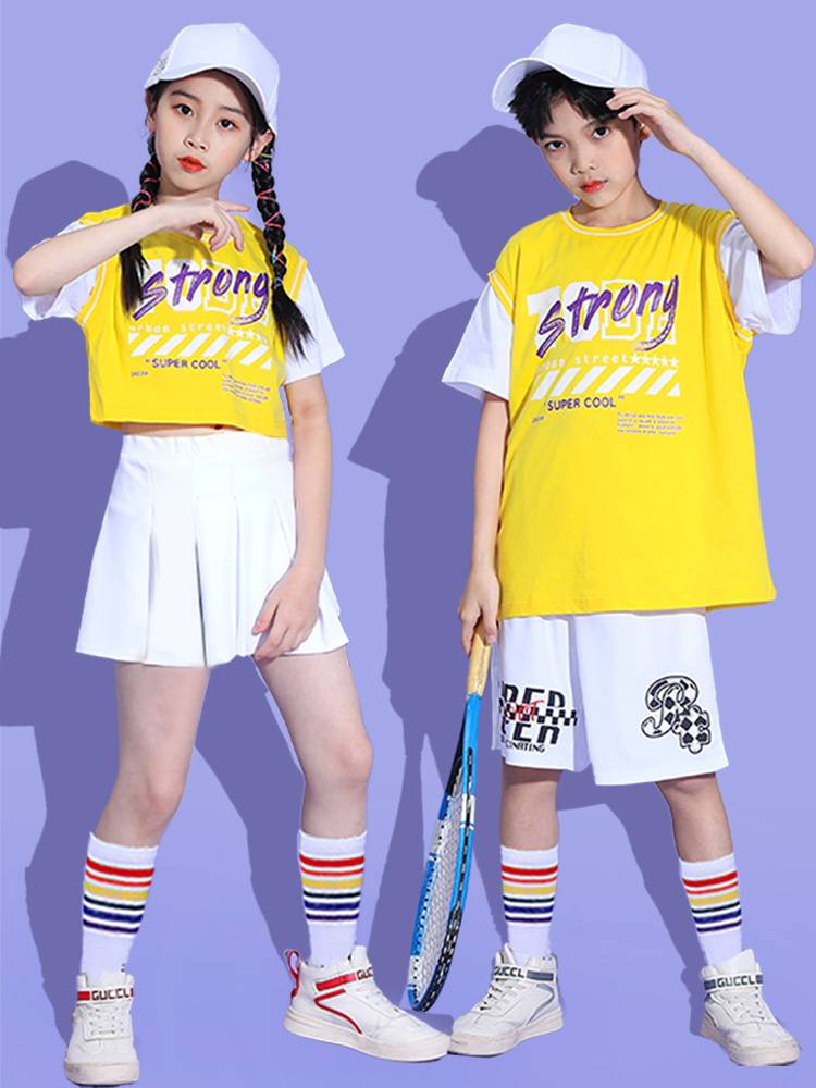 Summer new children's football baby cheerleader clothing Liuyi children's performance service cheerleading exercise service