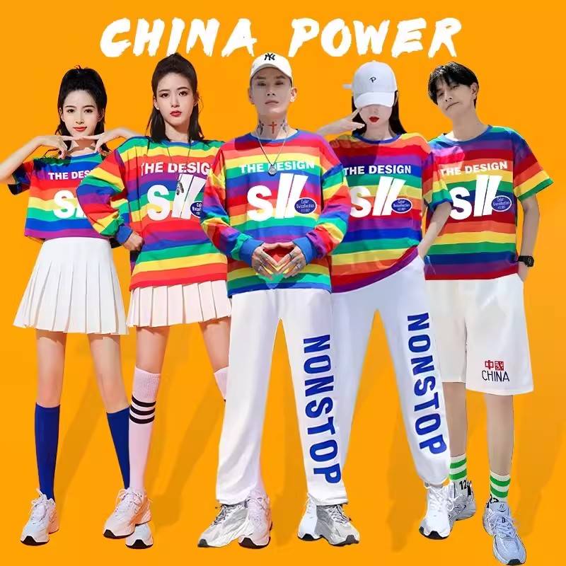 Lala team clothing girl girls' time sexy student set football baby la la la la la la la la lasses dance performance clothing