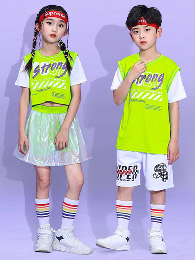 Children's cheerleader performance service elementary school sports meeting clothing male and boar dance set of kindergarten chorus suits
