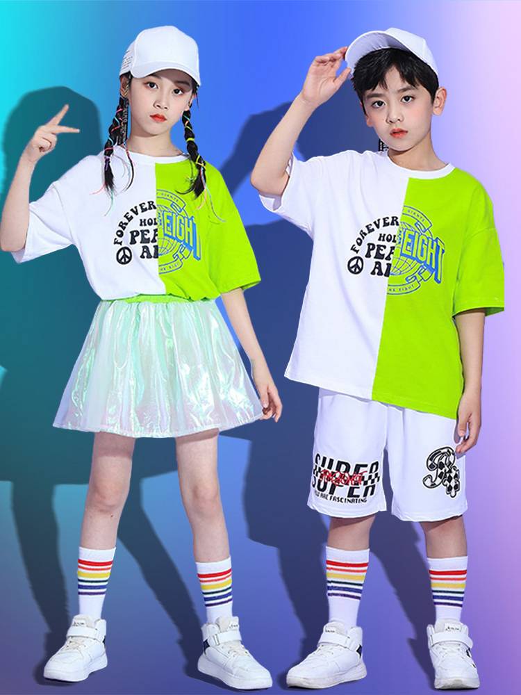 Children's cheerleader performance service elementary school sports meeting clothing male and boar dance set of kindergarten chorus suits