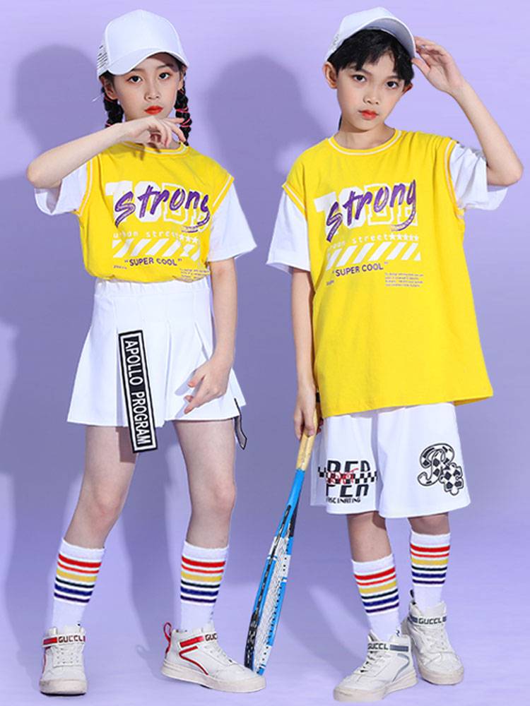 Children's cheerleader performance service elementary school sports meeting clothing male and boar dance set of kindergarten chorus suits