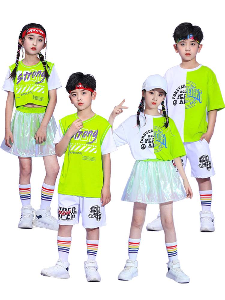 Children's cheerleader performance service elementary school sports meeting clothing male and boar dance set of kindergarten chorus suits
