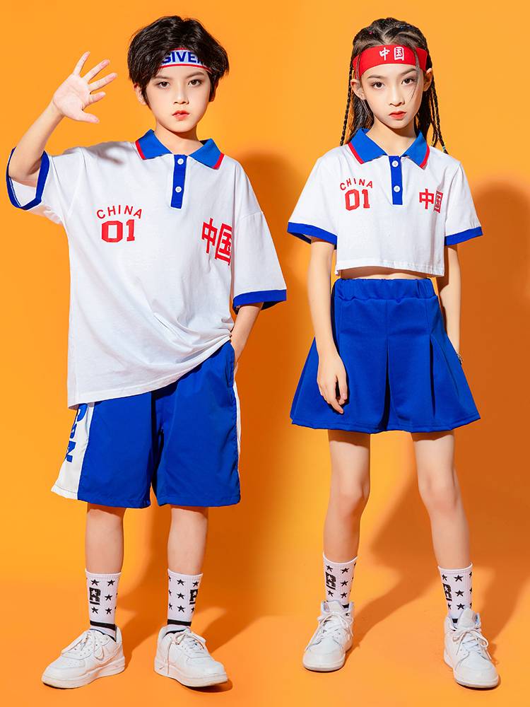 Children cheerleading team performance service hip -hop hip -hop elementary school students cheerleading competition games