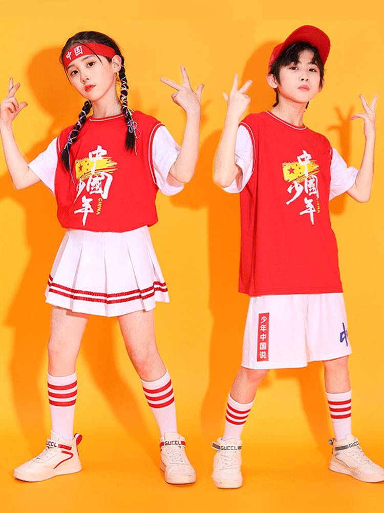 Summer Children La La La La La Xue performance service jazz dance clothing hip -hop sports meeting performance service men's and women's set