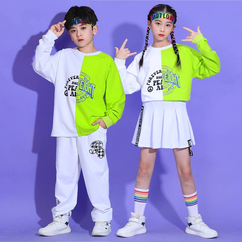 Children's autumn street dance tide juvenile elementary school students la la la fucan performance service kindergarten cheerleading team service jazz dance set
