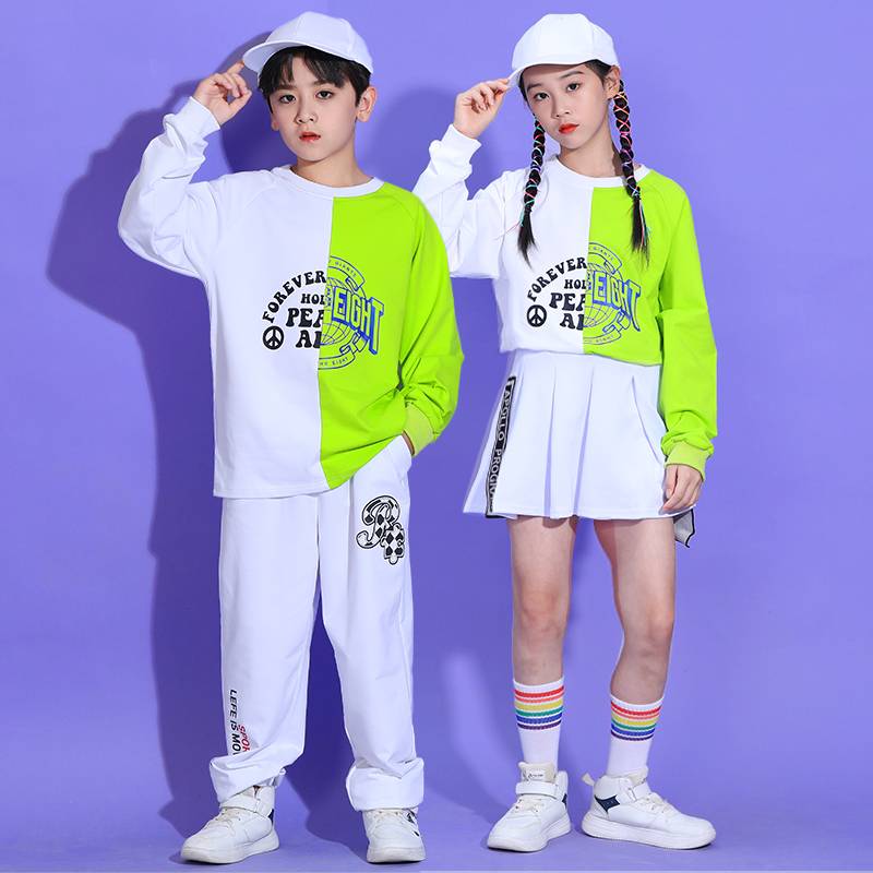 Children's autumn street dance tide juvenile elementary school students la la la fucan performance service kindergarten cheerleading team service jazz dance set
