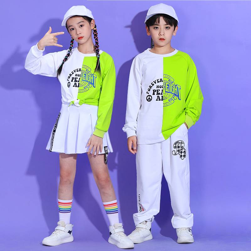 Children's autumn street dance tide juvenile elementary school students la la la fucan performance service kindergarten cheerleading team service jazz dance set