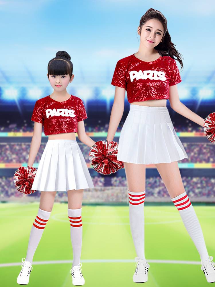 Children's Sequenant Jazz Performance Sergeant Primary School Football Baby La La Team Costume Girl La La Raid Cathemat