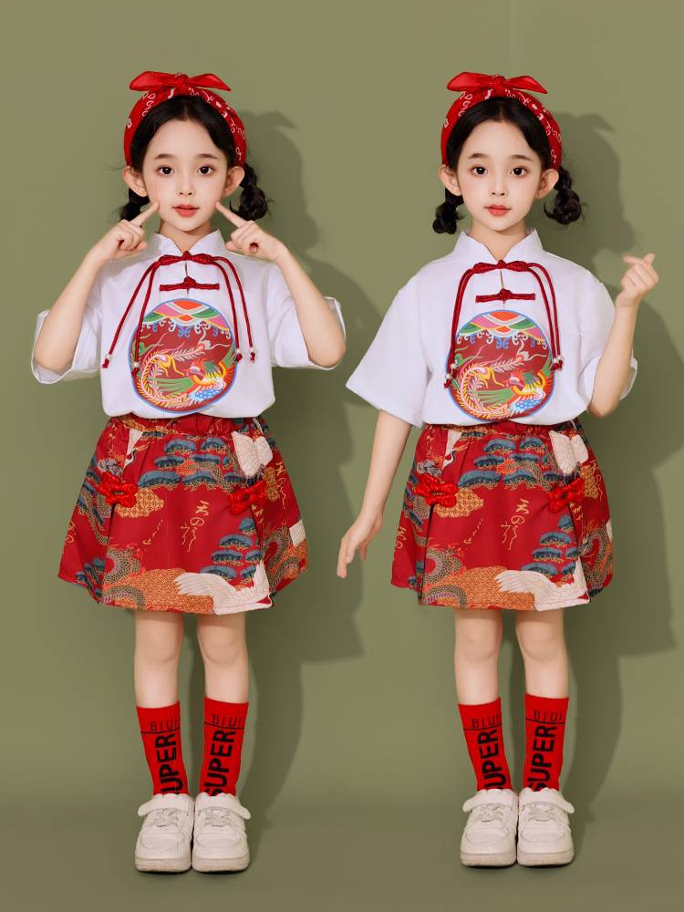 Children's Children's Guofeng Performance Service La La Team Summer Summer Hanfu Set Chorus Chorus Kindergarten Dance Performance Service