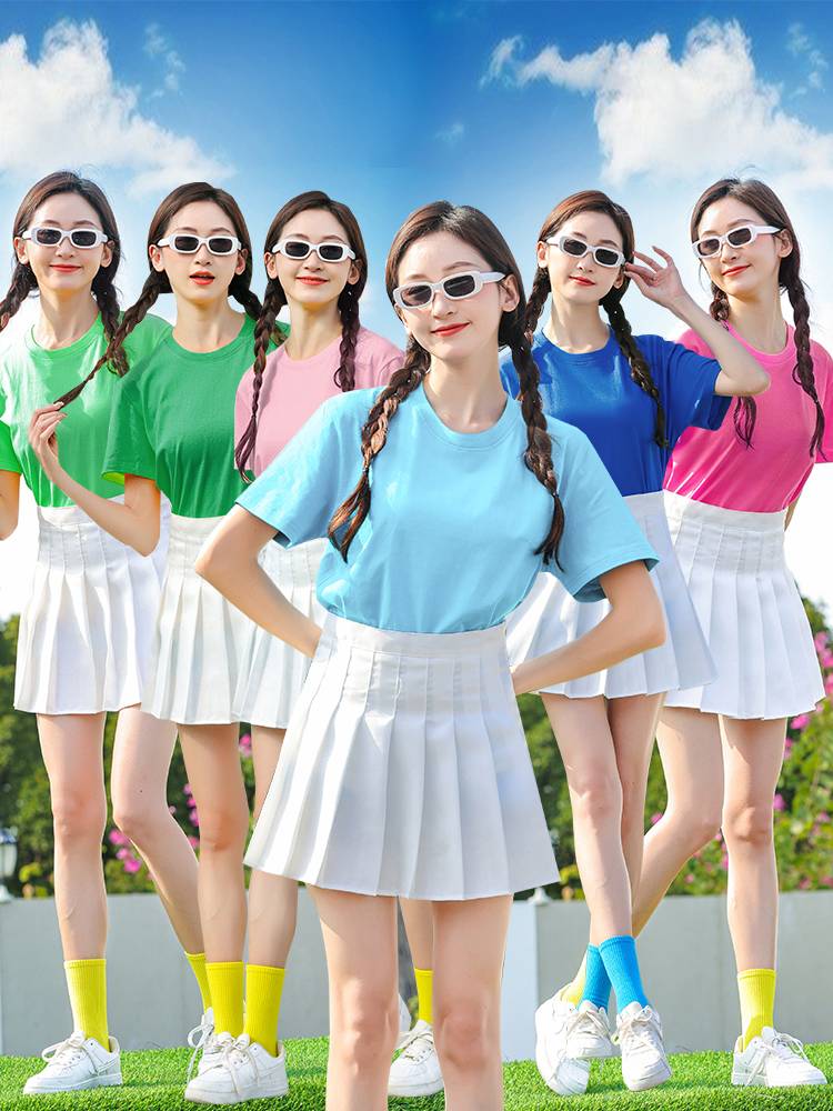 Pure cotton T -shirt Candy High School La Cao Performing Performance Lala team performing the summer sports party graduation season girlfriend service