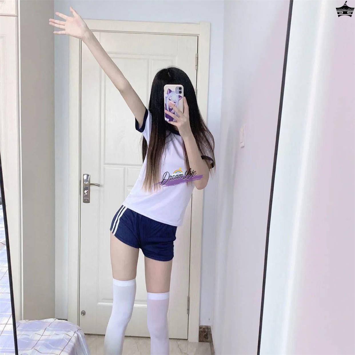 Micro fat gymnastics girl pure desire style suit Japanese college school sister style la laout beach swimwear gymnastics uniforms