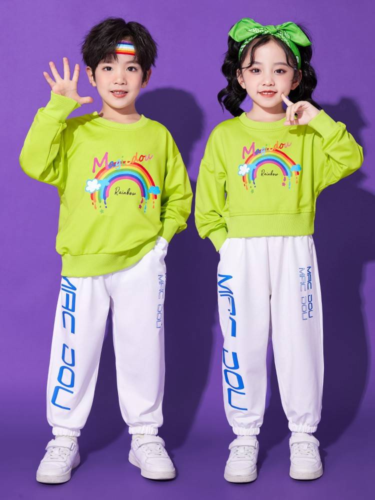 Children's La La Team Liuyi Watch Performance Server Primary School Games Clothing Rainbow Rainbow Kindergarten Kindergarten Class Set