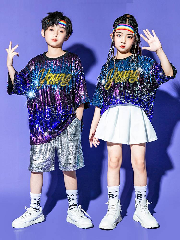 Children's Jazz Dance Watch Services Kindergarten Boys and Girls Performance Services Primary School Games Clothing Sequenant