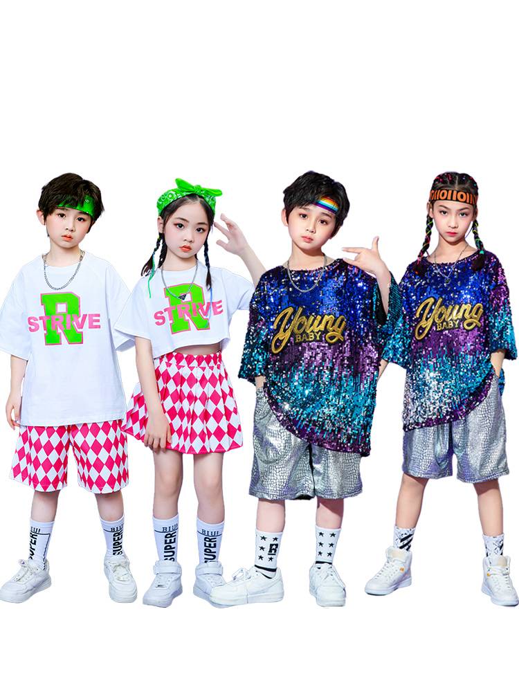Children's Jazz Dance Watch Services Kindergarten Boys and Girls Performance Services Primary School Games Clothing Sequenant