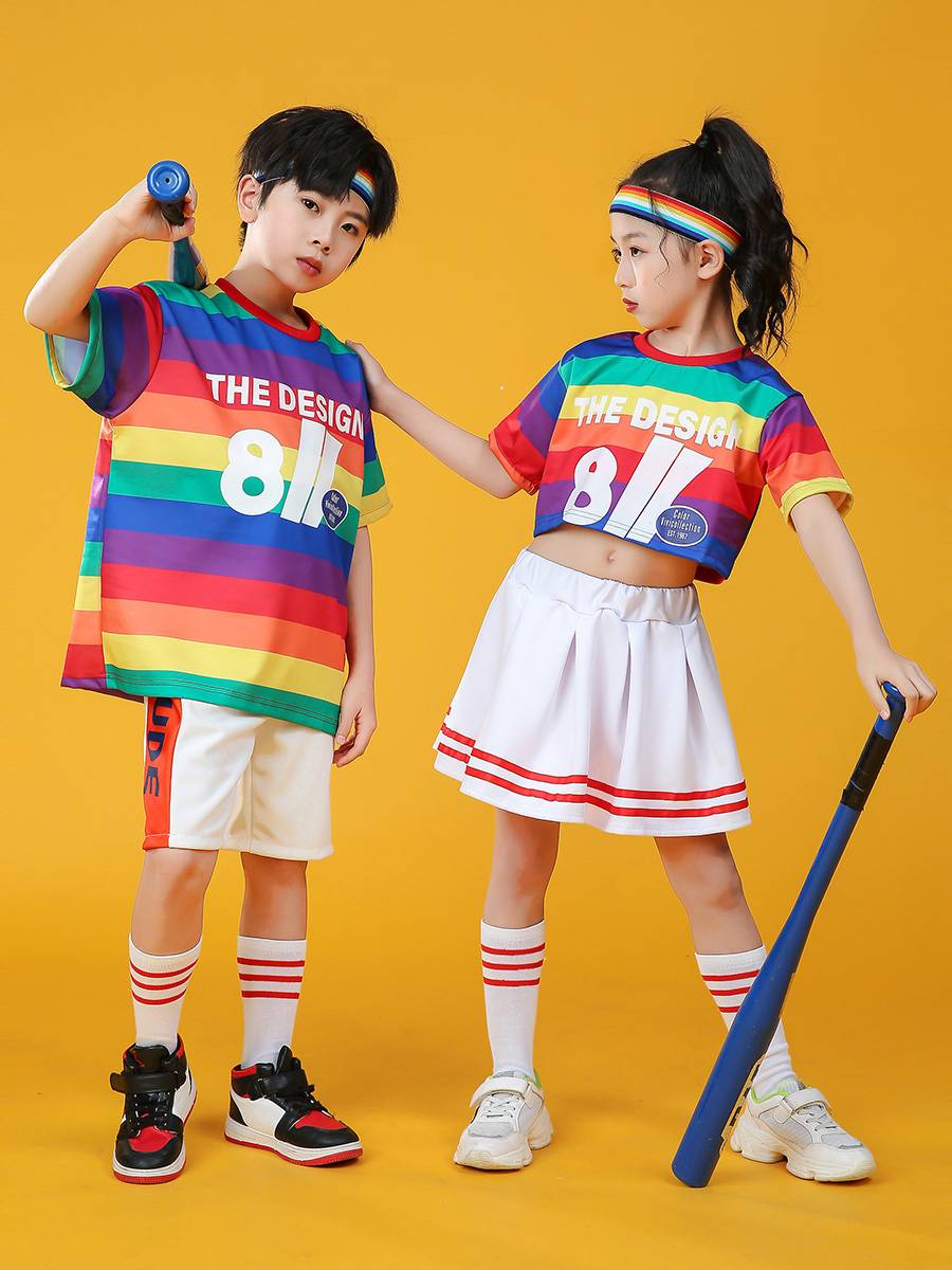 Children cheerleading team performance service for boys and girls elementary school sports meetings jazz dance hip -hop hip -hop performance clothing
