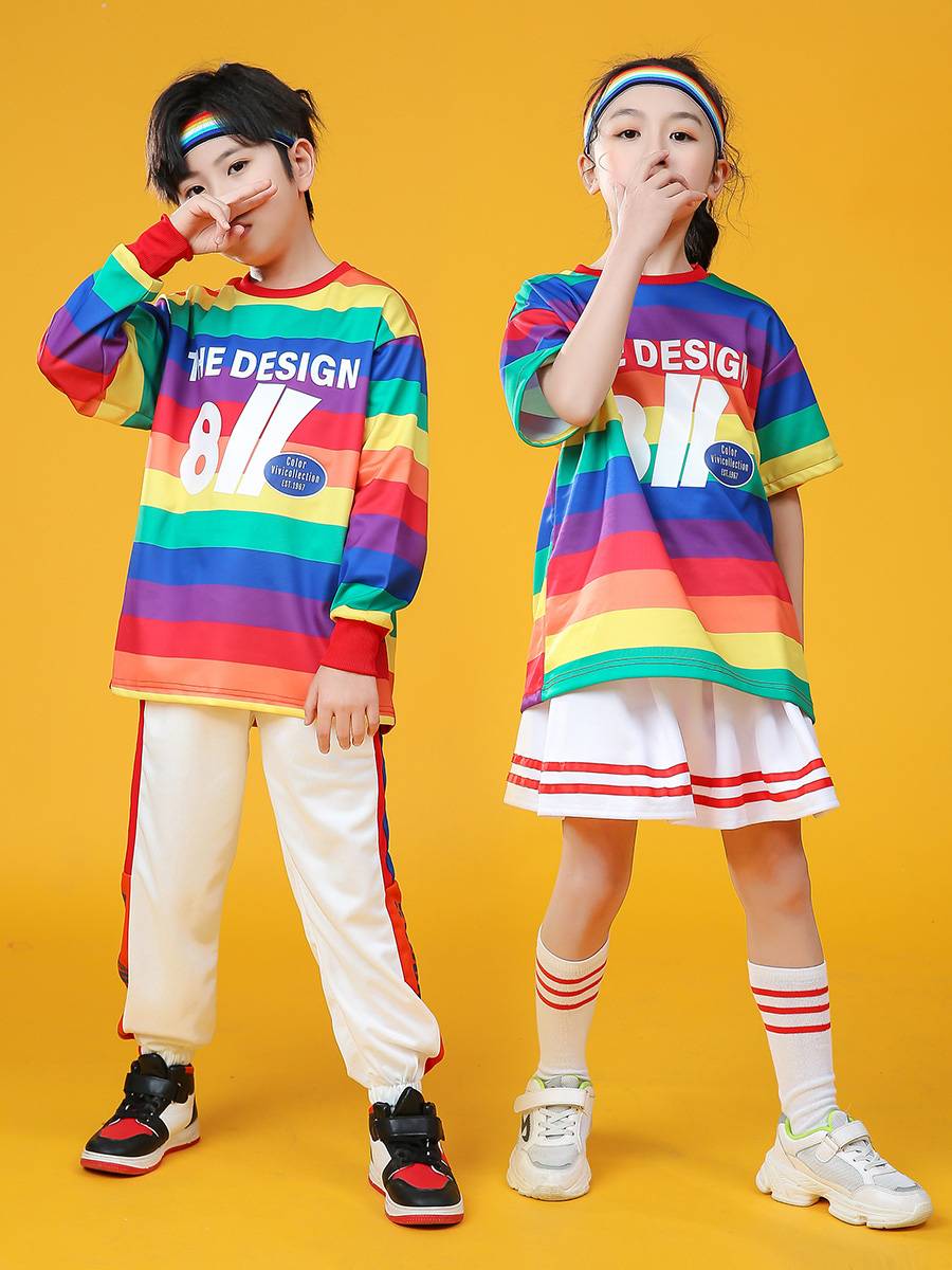 Children cheerleading team performance service for boys and girls elementary school sports meetings jazz dance hip -hop hip -hop performance clothing