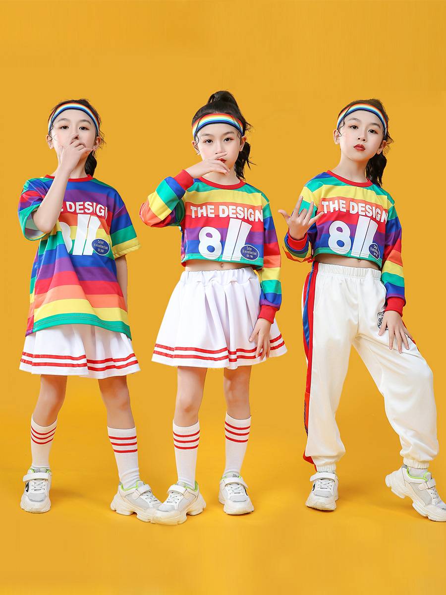 Children cheerleading team performance service for boys and girls elementary school sports meetings jazz dance hip -hop hip -hop performance clothing