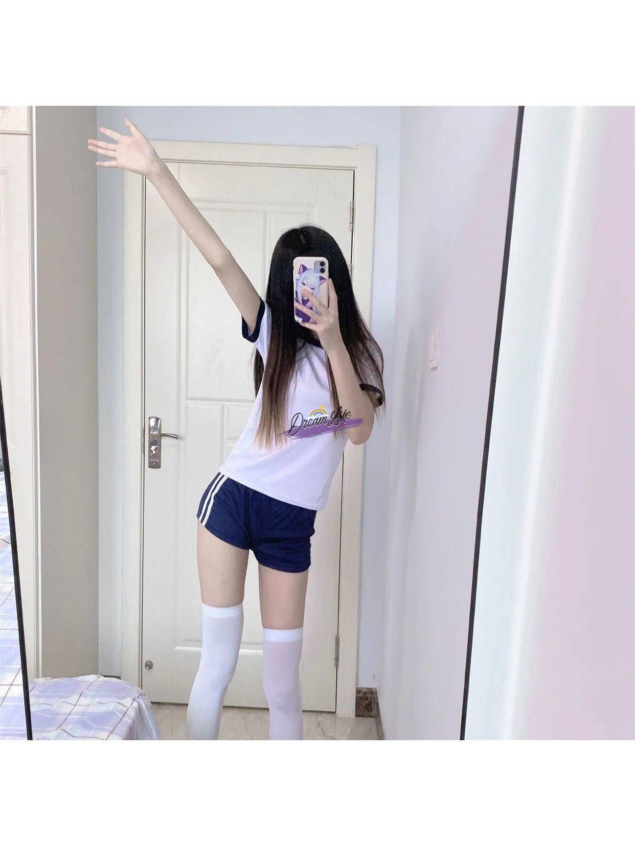 Micro Fat Gymnastics Female Pure Set Japanese Girls' School Sister Sister Feng La Team beach swimwear gymnastics uniforms