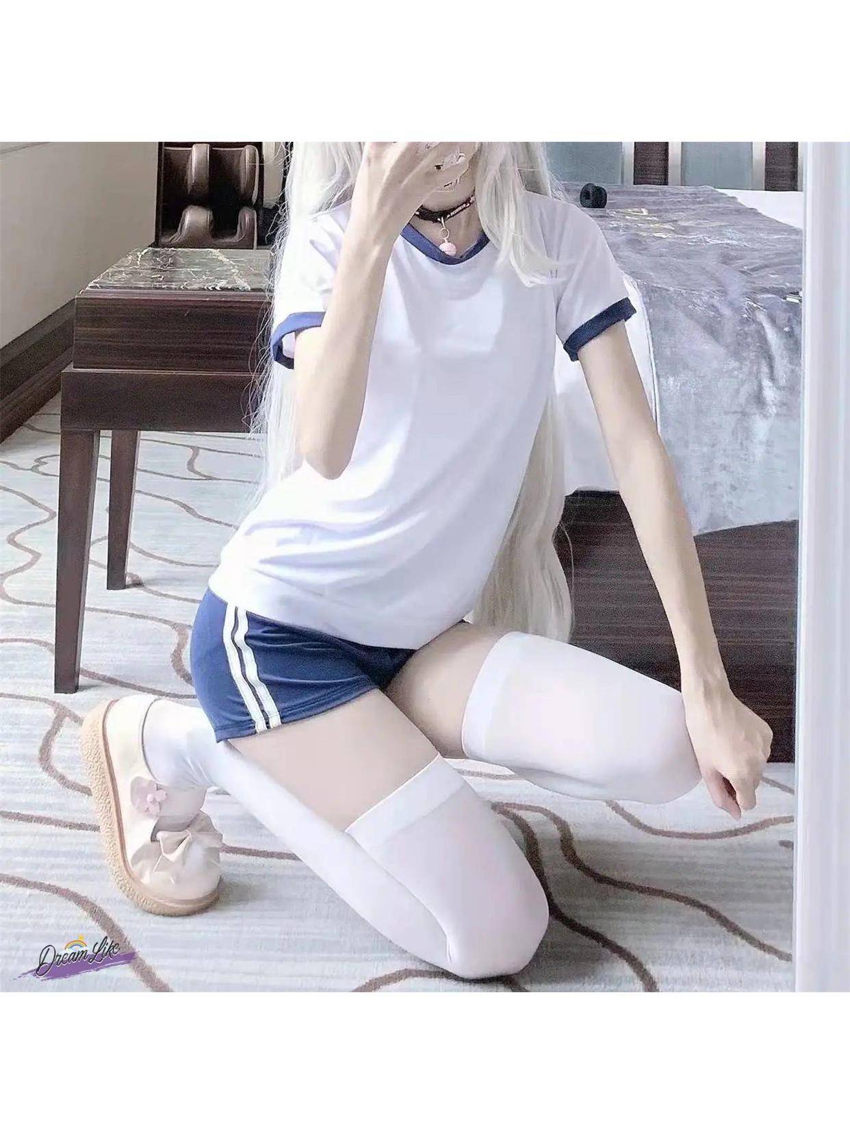 Micro Fat Gymnastics Female Pure Set Japanese Girls' School Sister Sister Feng La Team beach swimwear gymnastics uniforms