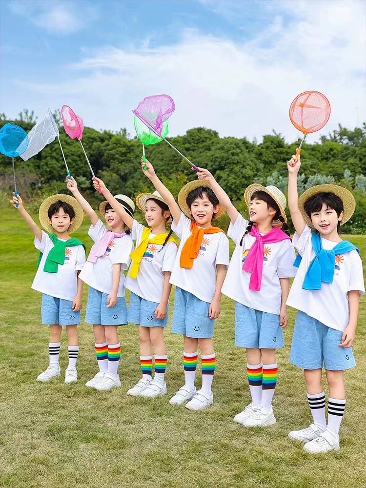Liuyi Children's Day Performance Care Kindergarten Graduation Photo Rainbow Jeans Primary School Student La La Team Performance Class