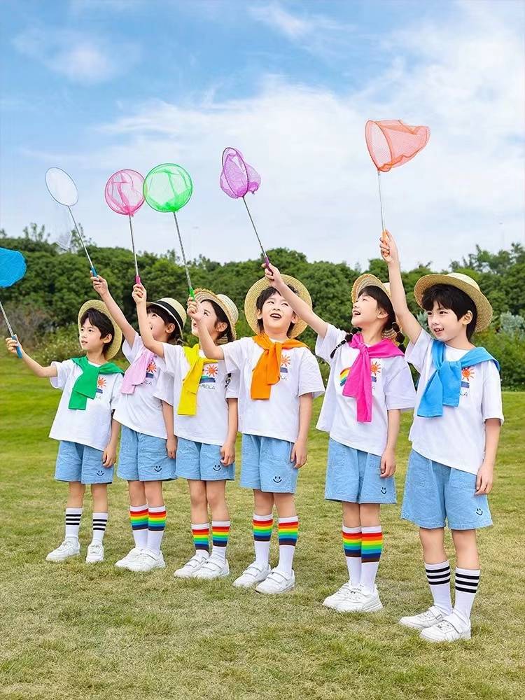 Liuyi Children's Day Performance Care Kindergarten Graduation Photo Rainbow Jeans Primary School Student La La Team Performance Class