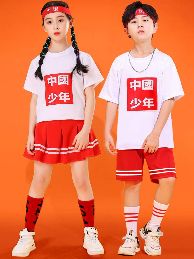 Kindergarten graduation shift service Liuyi children cheerleader performance service student sports party clothing cheerleading team set