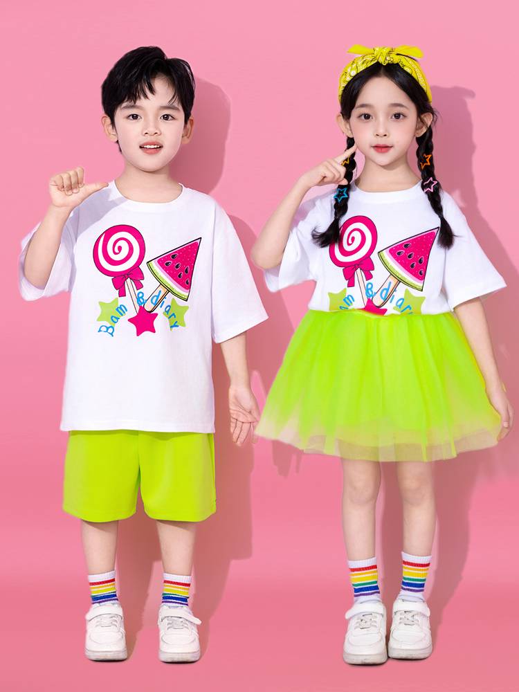 Kindergarten dance class children's Children's Children's Children's Performance Service Primary School Student La La La Team Games Performance Clothing
