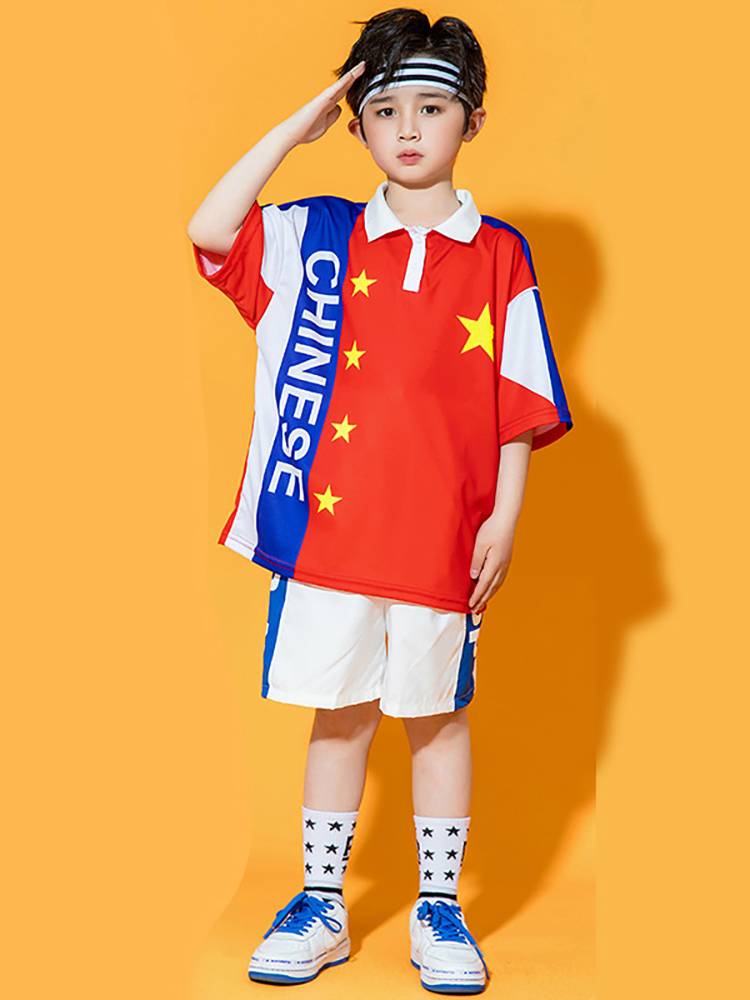 Children's Children's La La La La Raid performance service hip -hop street dance suit football baby baby men's and women's class