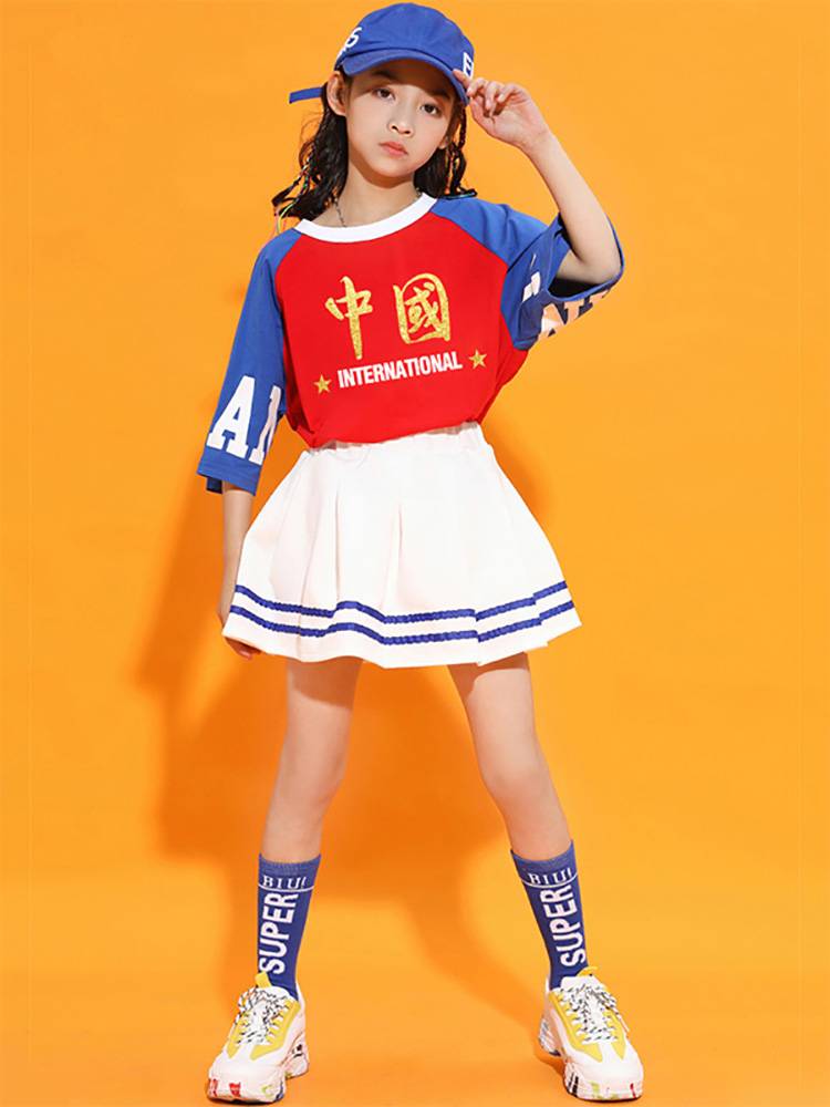 Jazz dance hip -hop competition, clothing primary school student cheerleading exercise show children's Lara team clothing