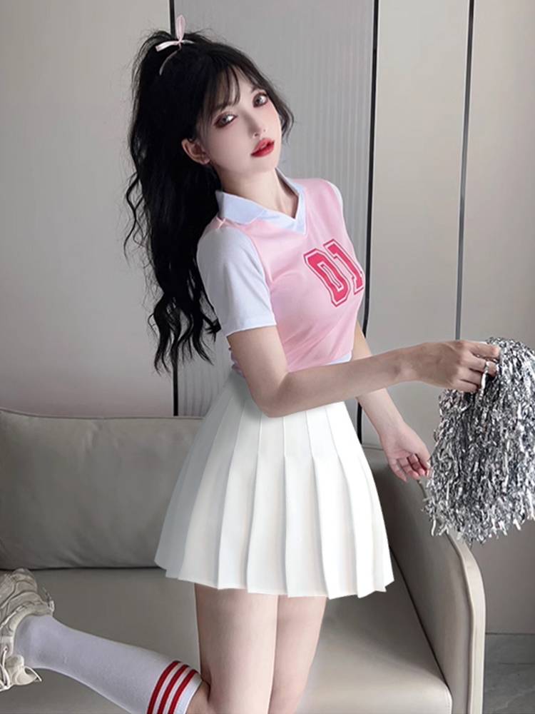 La La team clothing women's group dance bodybuilding suit adult football baby Lala team cheerleading song performance service
