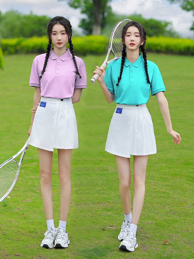 Summer women's group POLO led cheerleading team service middle school student sports meeting set suit set high school student choir performance service