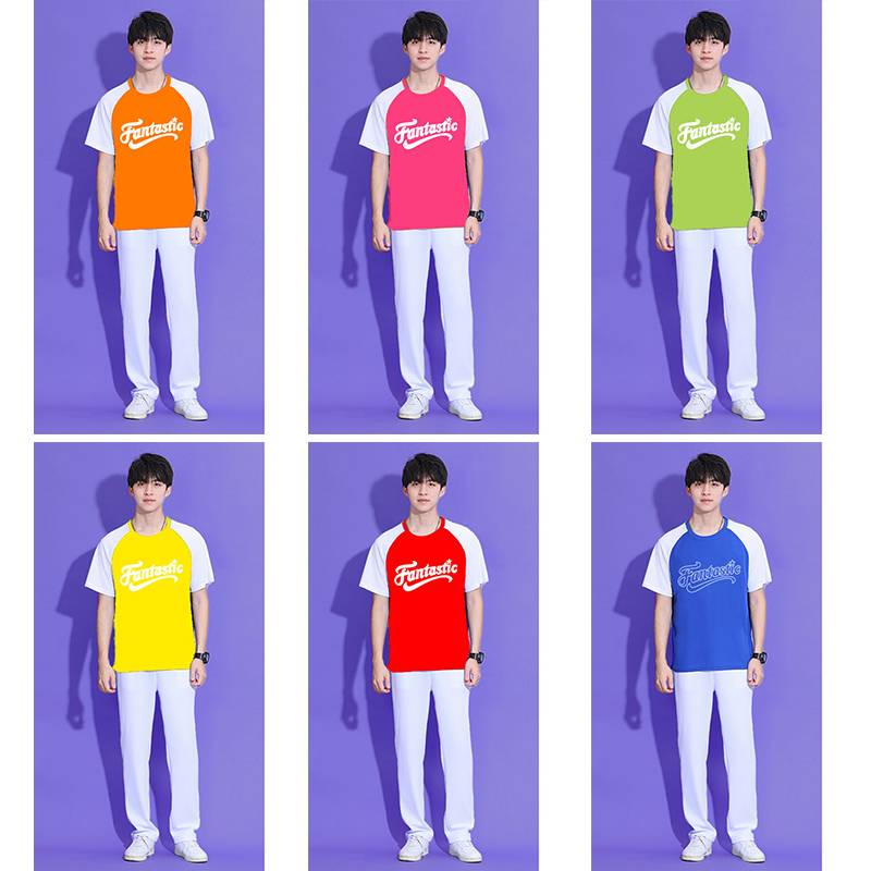 Candy -colored student group sports meeting graduation photo la la la fucking performance clothing adult Lara team performance service men and women