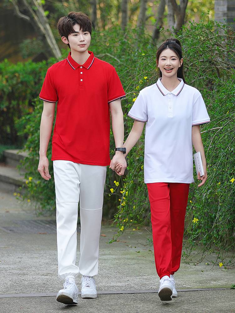 Broadcasting gymnastics fitness clothing adult cheerleading team uniform college style POLO sports junior high school student class