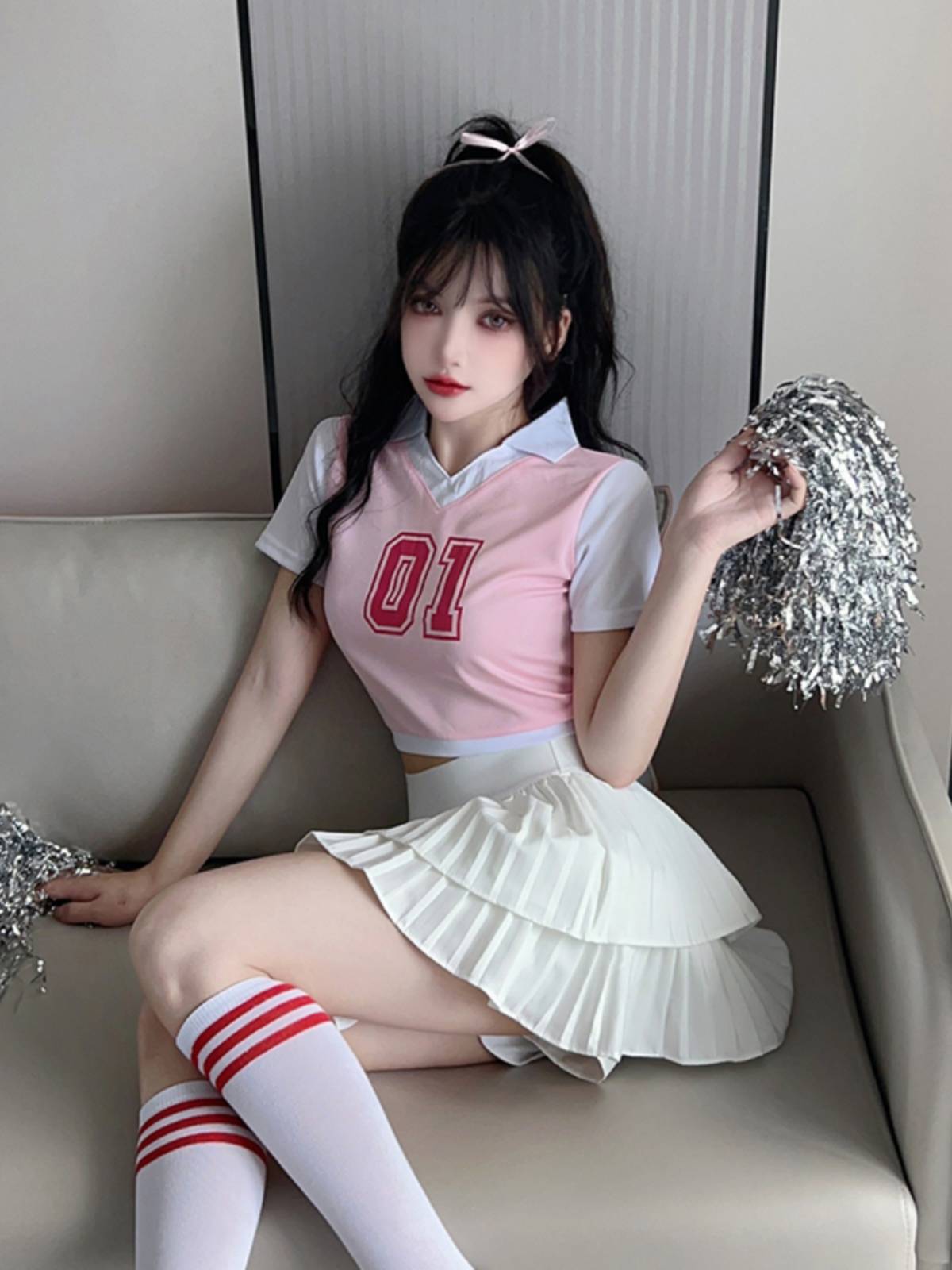 Student Lara team performs Korean version of gonber gymnastics clothing female cheerleading fuck women's group dance jazz performance suit