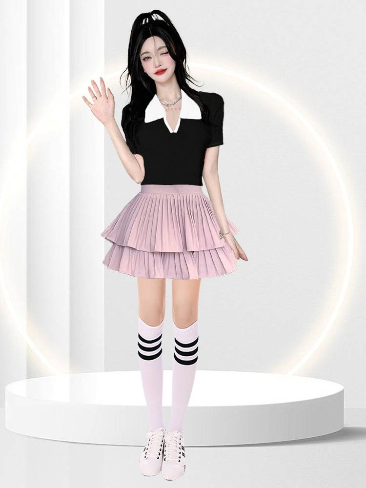 The opening ceremony of the University Student Games La La La La team Korean female group jazz dance clothing sweater t -shirt set