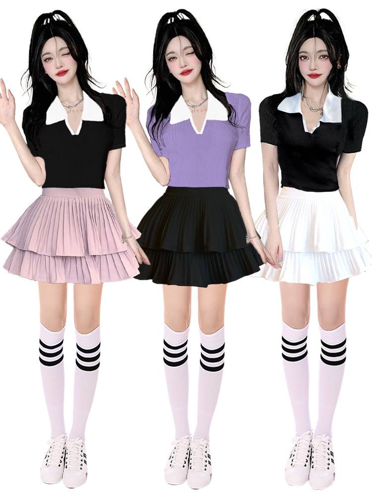 The opening ceremony of the University Student Games La La La La team Korean female group jazz dance clothing sweater t -shirt set