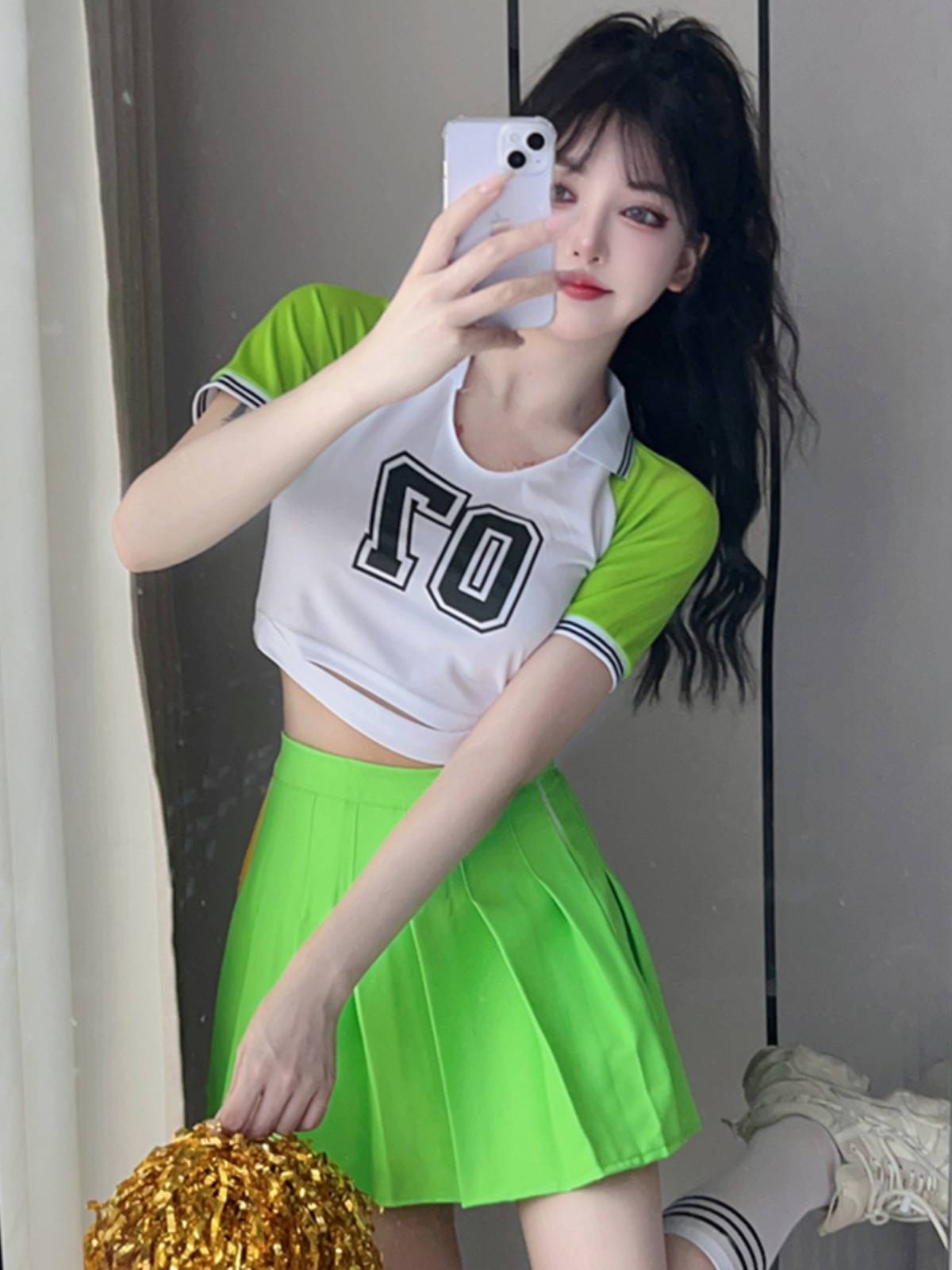 Student Korean Women's Team Youth Vitality Lara team performing clothing cheerleading team net red performance jazz dance set